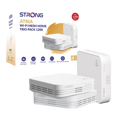 STRONG AC1200 Mesh WiFi System 3-Pack - 5000 sq ft Whole Home Coverage STRONG AC1200 Mesh WiFi System 3-Pack - 5000 sq ft Whole Home Coverage